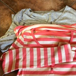 2 long sleeved medium maternity shirts